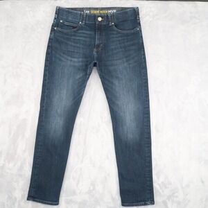 Lee Jeans Mens 36x32 Fits 34x31.5 Blue Extreme Motion MVP Slim Fit Tapered Leg